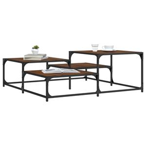 VidaXL Salontafel 107x107x40 cm bewerkt hout bruineikenkleurig