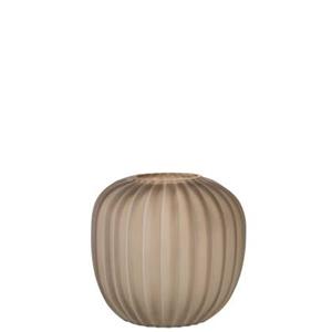 J-Line Vaas Streep Zand Glas Lichtbruin - 27.5 cm hoog