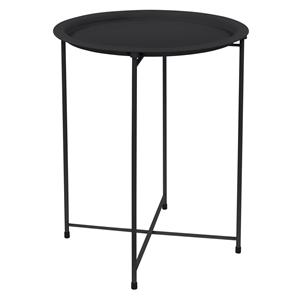 ml-design Beistelltisch mit abnehmbarem Tablett, ø 43x52 cm, Anthrazit, aus Metall, klappbar, Couchtisch Wohnzimmertisch Sofatisch Kaffeetisch Nachttisch