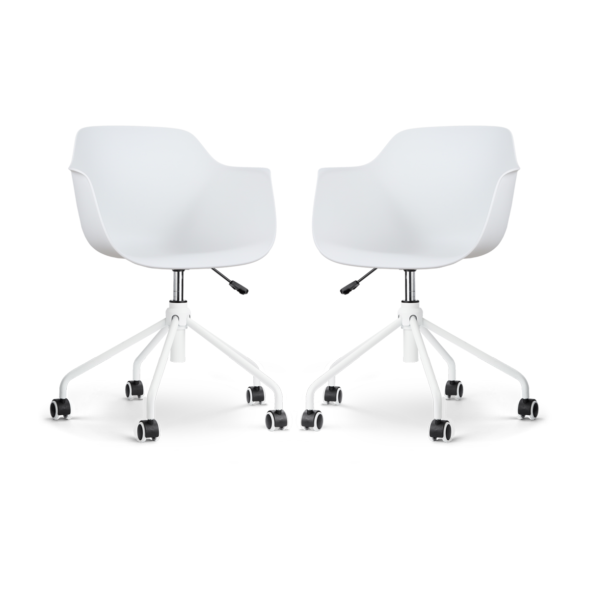Nolon Nout-Puk bureaustoel wit - wit onderstel - set van 2