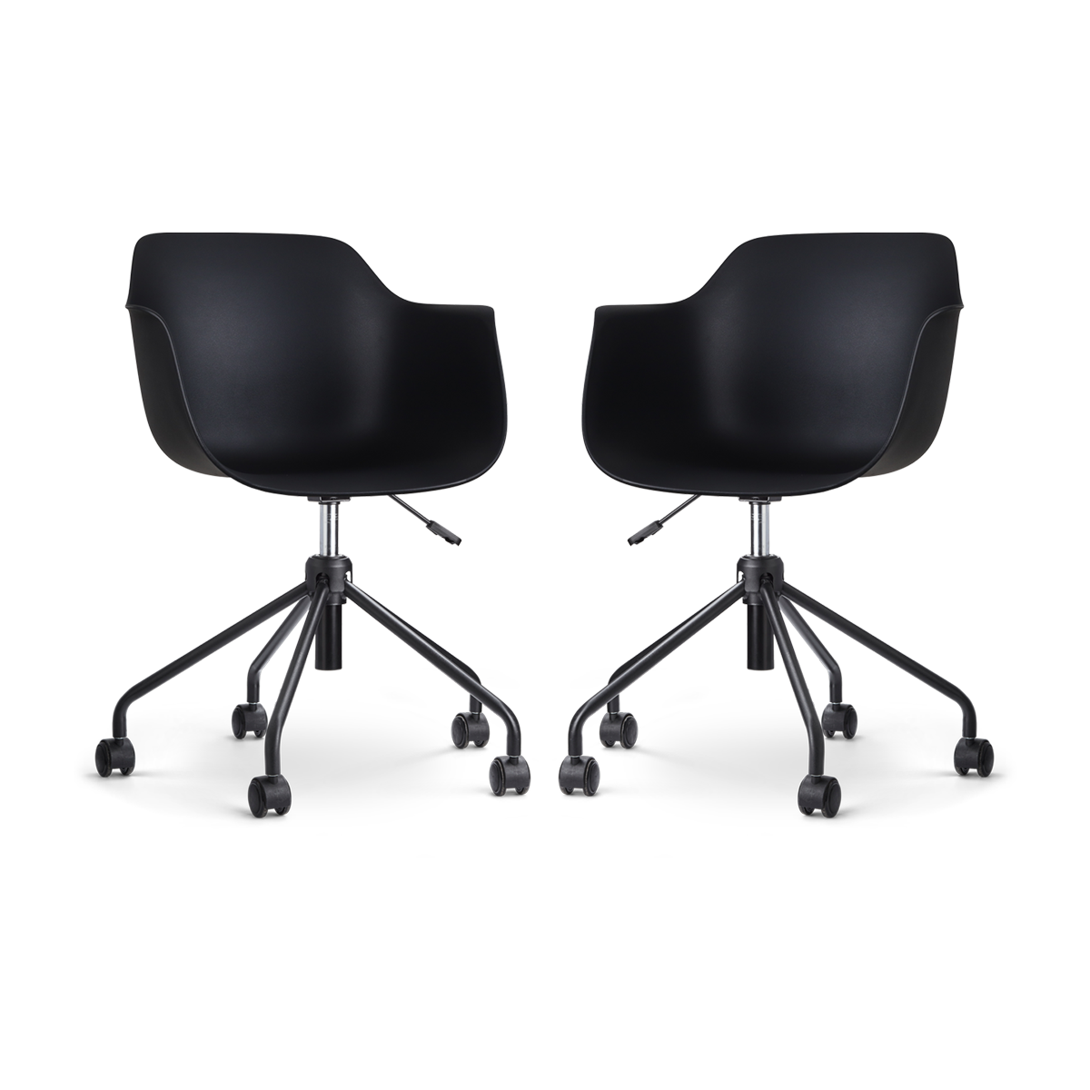 Nolon Nout-Puk bureaustoel zwart - zwart onderstel - set van 2
