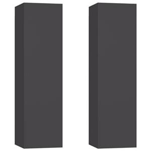VidaXL Tv-meubelen 2 st 30,5x30x110 cm spaanplaat grijs