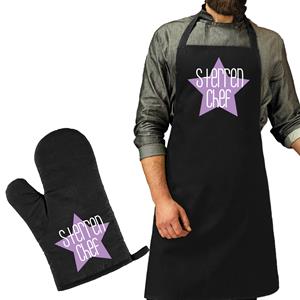 Bellatio Decorations Cadeau schort en ovenwant voor heren