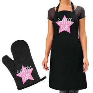 Bellatio Decorations Cadeau schort met ovenwant - voor dames