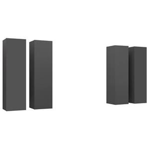 vidaXL TV-Schrank TV-Schränke 4 Stk Grau 30,5x30x110 cm Spanplatte Lowboard Lowboard