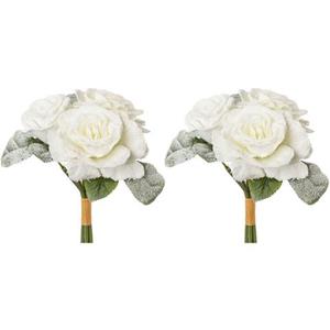 Creativ green Winterse kunstplant Kerst versiering (2 stuks)