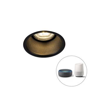 qazqa Moderne Smart Einbau Spot schwarz inkl. WiFi GU10 - Abt - Silber
