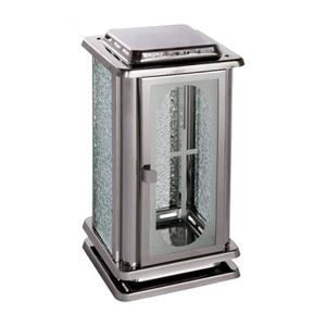 Gedenkartikelen Graflantaarn in glanzend Inox staal 115x115x220mm - Kruis