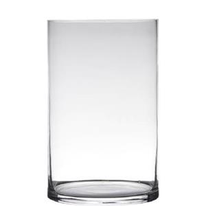 Hakbijl glass Transparante home-basics cilinder vorm vaas|vazen van glas 30 x 19 cm