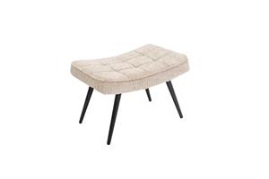 Invicta Interior Moderne Hocker SCANDINAVIA champagner greige Bouclé schwarze Metallbeine Fußhocker - 44028