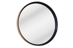 Invicta Interior Ronde wandspiegel AMSTERDAM 70cm naturel zwart massief eikenhout handgemaakt - 43869