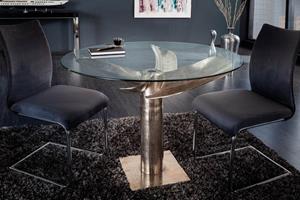 Invicta Interior Maritieme eettafel OCEAN 105cm antiek zilveren glazen tafel met scheepsschroef - 39921