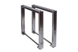 Invicta Interior Set van 2 tafelonderstellen U-FRAME 80cm geborsteld roestvrij staal matte tafelpoten onderschuif eettafel - 38794