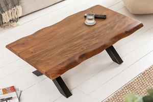 Invicta Interior Massief houten salontafel MAMMUT 110 cm acaciaboomrand honingafwerking 3,5 cm tafelblad - 39739