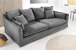 Invicta Interior Grote hoes 3-zitsbank HEAVEN 200cm corduroy grijs - 43443