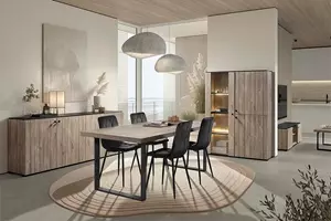 WOONENZO Complete woonkamer Tommy - met vitrinekast