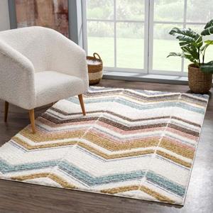 Carpet City Hoogpolig vloerkleed Focus 3009 bijzonder zacht, zigzag/chevron-look, 3d-effect