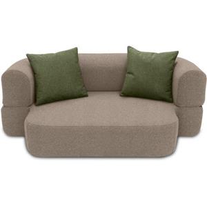 INOSIGN Schlafsofa "Denair oval Federkern", 2-Sitzer durch Klappen verwandeln in eine Liegefläche