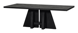 WOOOD Eettafel Kean Mangohout, 220 x 100cm - Zwart