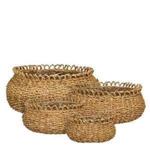 Mica Decorations Gourdon Mand - Set van 4 - H17 x Ã31 cm - Bruin