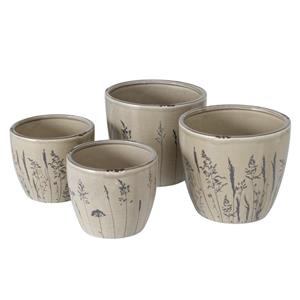 Boltze Home Bloempot Set A 2 Gräser H11 En14cm Stoneware