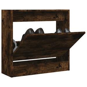 VidaXL Schoenenkast 60x21x57 cm bewerkt hout gerookt eikenkleurig