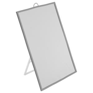 Basic make-up spiegel/scheerspiegel op standaard kunststof 20 x 30 cm grijs -
