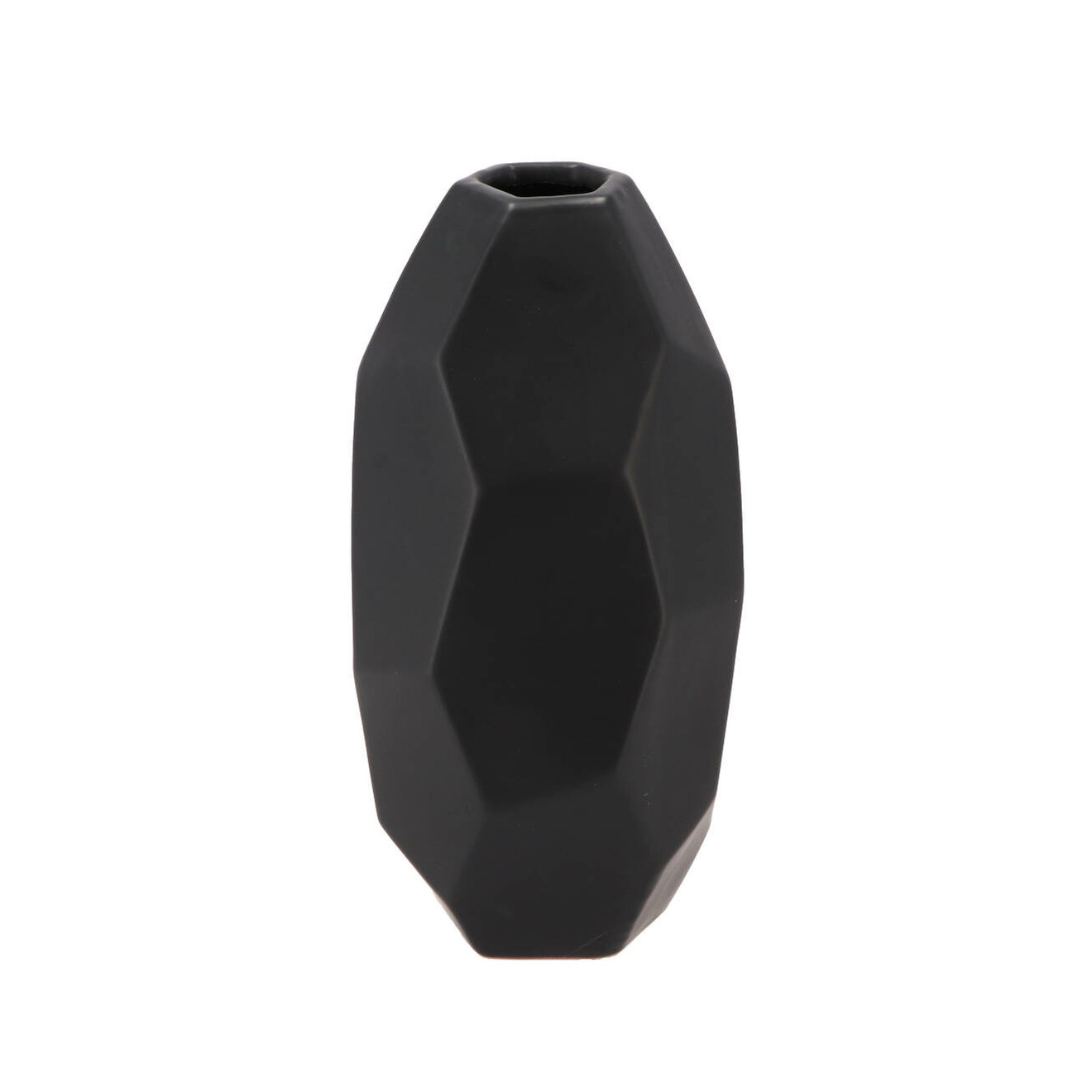 DK Design Bloemenvaas geometrische vlakken model - zwart - D15 x H33 cm - moderne vaas -