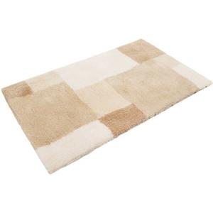 Homie Living Badematte "Cala Rosso", Höhe 30 mm, rutschhemmend beschichtet, fußbodenheizungsgeeignet-schnell trocknend, Badteppich, Patchwork Design, waschbar, karo, Badezimmerteppi
