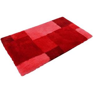 Homie Living Badematte "Cala Rosso", Höhe 30 mm, rutschhemmend beschichtet, fußbodenheizungsgeeignet-schnell trocknend, Badteppich, Patchwork Design, waschbar, karo, Badezimmerteppi