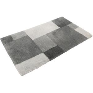 Homie Living Badematte "Cala Rosso", Höhe 30 mm, rutschhemmend beschichtet, fußbodenheizungsgeeignet-schnell trocknend, Badteppich, Patchwork Design, waschbar, karo, Badezimmerteppi