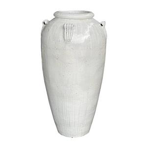 PTMD Izze White glazed ceramic extreme pot high