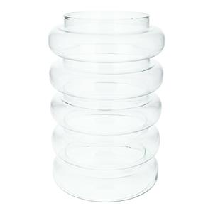 Merkloos Bloemenvaas Sicily - helder transparant glas - D18 x H28 cm - decoratieve vaas - bloemen/takken -