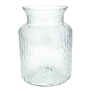 Merkloos Bloemenvaas Base - helder transparant glas - D19 x H25 cm - decoratieve vaas - bloemen/takken -