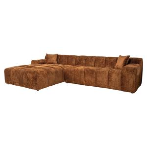 Richmond Interiors Richmond 3-zits Loungebank Cube Links, Chenille - Cinnamon