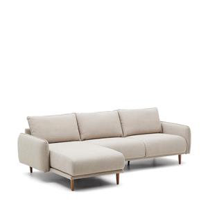 Kave Home 3-zits Loungebank Carlota Links/Rechts, Structuurstof - Beige