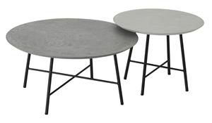 DTP Home Ronde Salontafel Delta Betonlook, Set van 2 stuks - Grijs