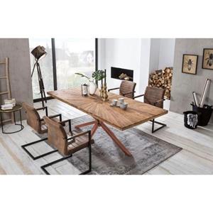SIT Eettafel Tops&Tables van gerecycled gebruikt hout teak