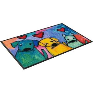 Wash+dry by Kleen-Tex Mat Doggies Inloopmat, motief honden, modern design, antislip, wasbaar