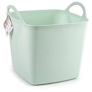 PlasticForte Kuip/emmer/wasmand - flexibel - lichtgroen - 27 liter - vierkant - kunststof -