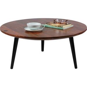 TOM TAILOR HOME Couchtisch "T-WOOD TABLE LARGE", Beistelltisch mit Knopfdetail, dunkles Mangoholz und schwarze Beine