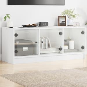 VidaXL Tv-meubel met glazen deuren 102x37x42 cm wit