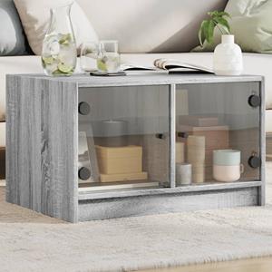 VidaXL Salontafel met glazen deuren 68x50x42 cm grijs sonoma eiken