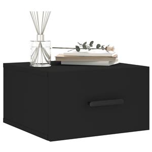 vidaXL Nachtkastjes 2 st wandgemonteerd 35x35x20 cm zwart