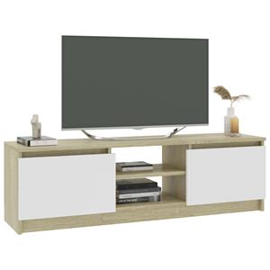 vidaXL TV-Schrank TV-Schrank Weiß und Sonoma-Eiche 120×30×35,5 cm Holzwerkstoff (1-St)