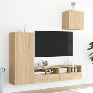 vidaXL TV-Schrank 4-tlg. Wohnwand Sonoma-Eiche Holzwerkstoff (1-St)