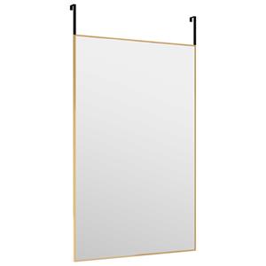 vidaXL Deurspiegel 50x80 cm glas en aluminium goudkleurig