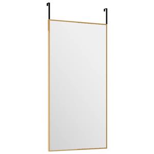 vidaXL Deurspiegel 30x60 cm glas en aluminium goudkleurig