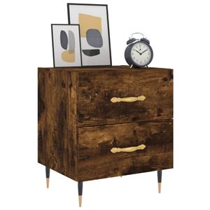 vidaXL Nachtkastje 40x35x47,5 cm bewerkt hout gerookt eikenkleurig