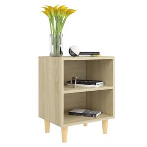 vidaXL Nachtkastjes 2 st met houten poten 40x30x50 cm sonoma eiken